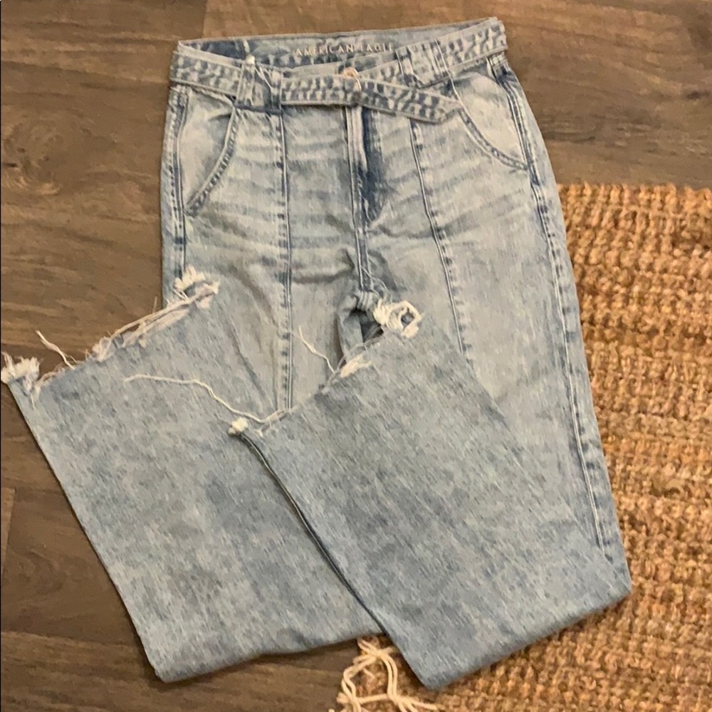 American Eagle Outfitters Light Wash High-Waisted Flare Jeans